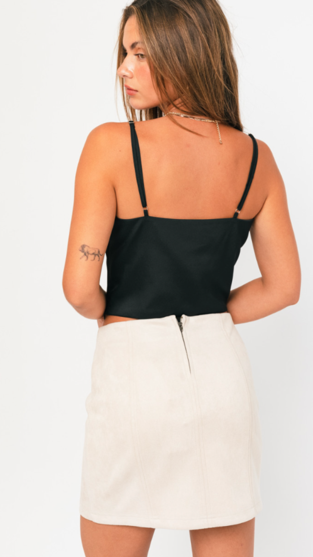 Cropped Cowl Neck Top