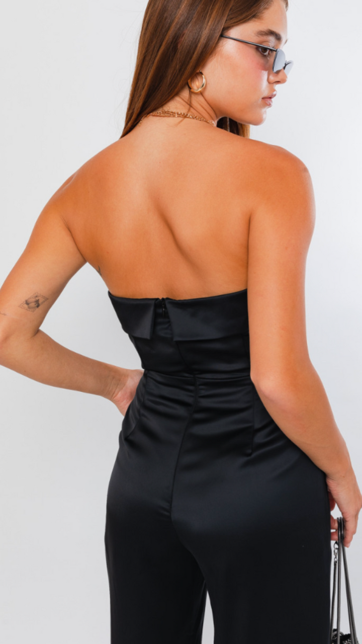 Tube Top Satin Jumpsuit