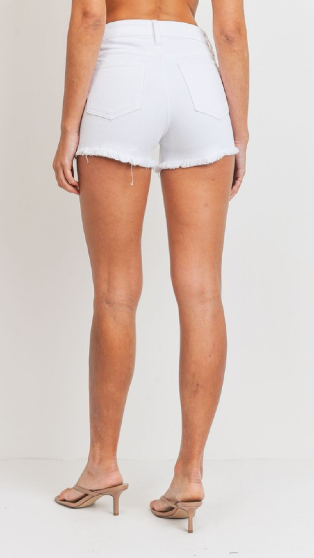 White High Rise Jean Shorts